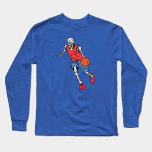 Skeleton Basketball Player Long Sleeve T-Shirt